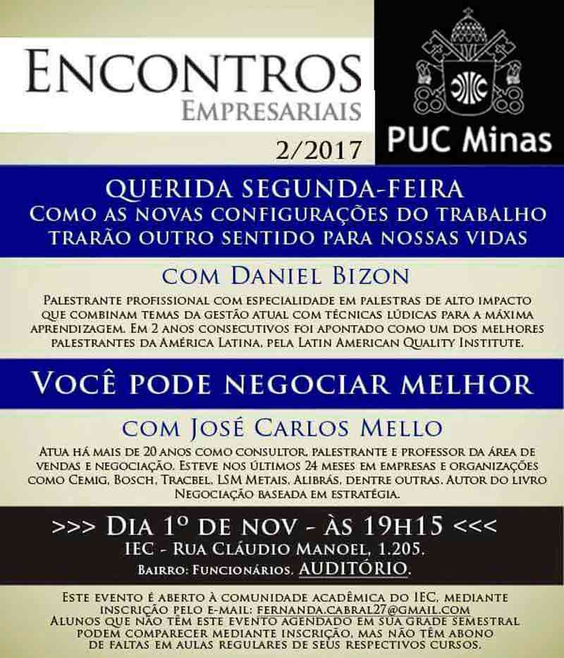 Palestra com Daniel Bizon na PUC Minas Palestra com Daniel Bizon na PUC Minas