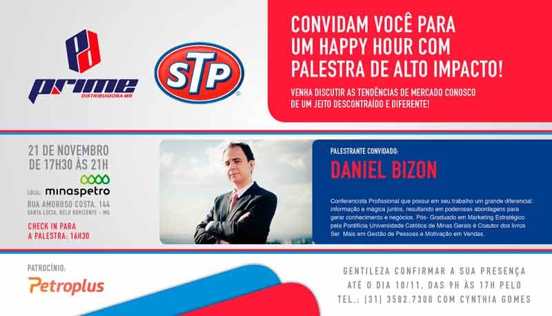 Convite para a palestra da Prime Distribuidora com Daniel Bizon Convite para a palestra da Prime Distribuidora com Daniel Bizon